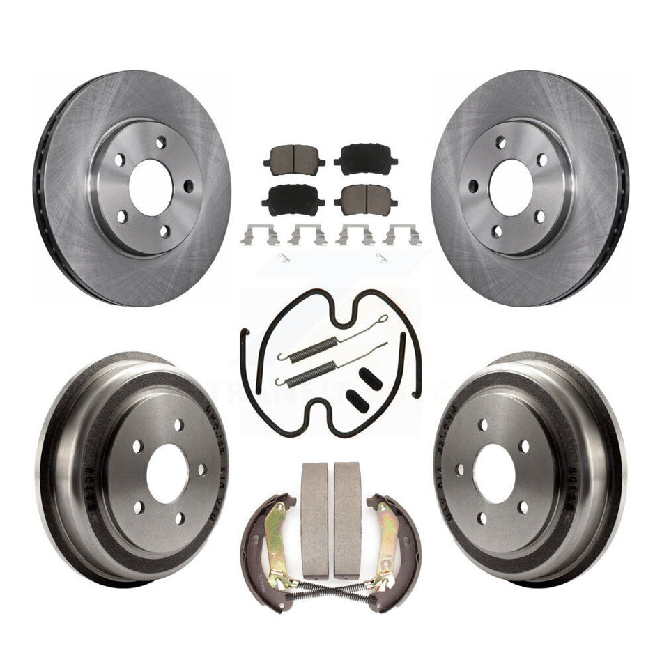 Front Rear Disc Brake Rotors Ceramic Pads And Drum Kit (7Pc) For Chevrolet Malibu K8C-103066
