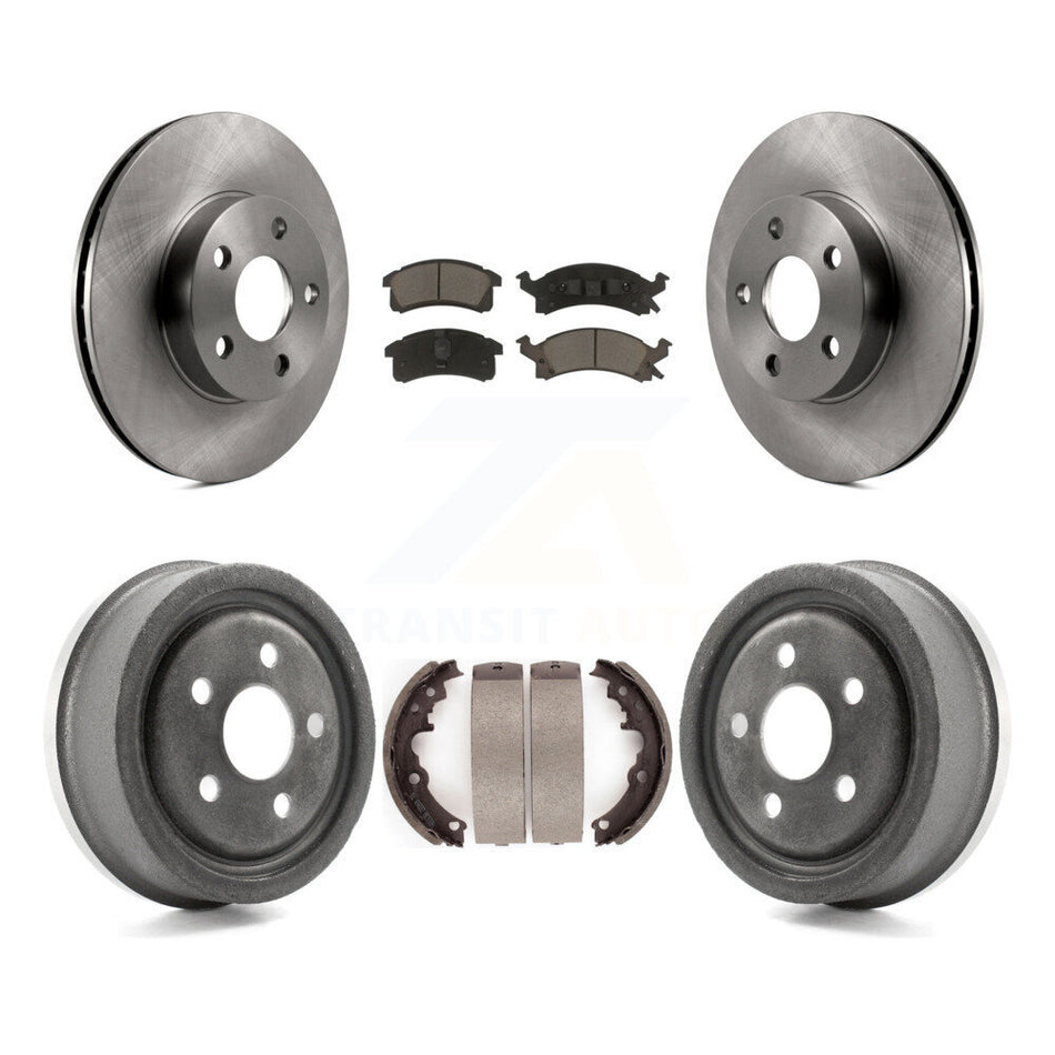 Front Rear Disc Brake Rotors Ceramic Pads And Drum Kit For Pontiac Sunfire Chevrolet Grand Am Buick Skylark Corsica Cavalier Oldsmobile Achieva Beretta Sunbird Cutlass Calais K8C-103072