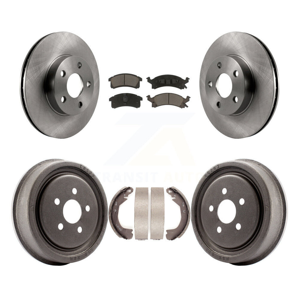 Front Rear Disc Brake Rotors Ceramic Pads And Drum Kit For 2003 Chevrolet Cavalier With 225mm x 45mm Size K8C-103075