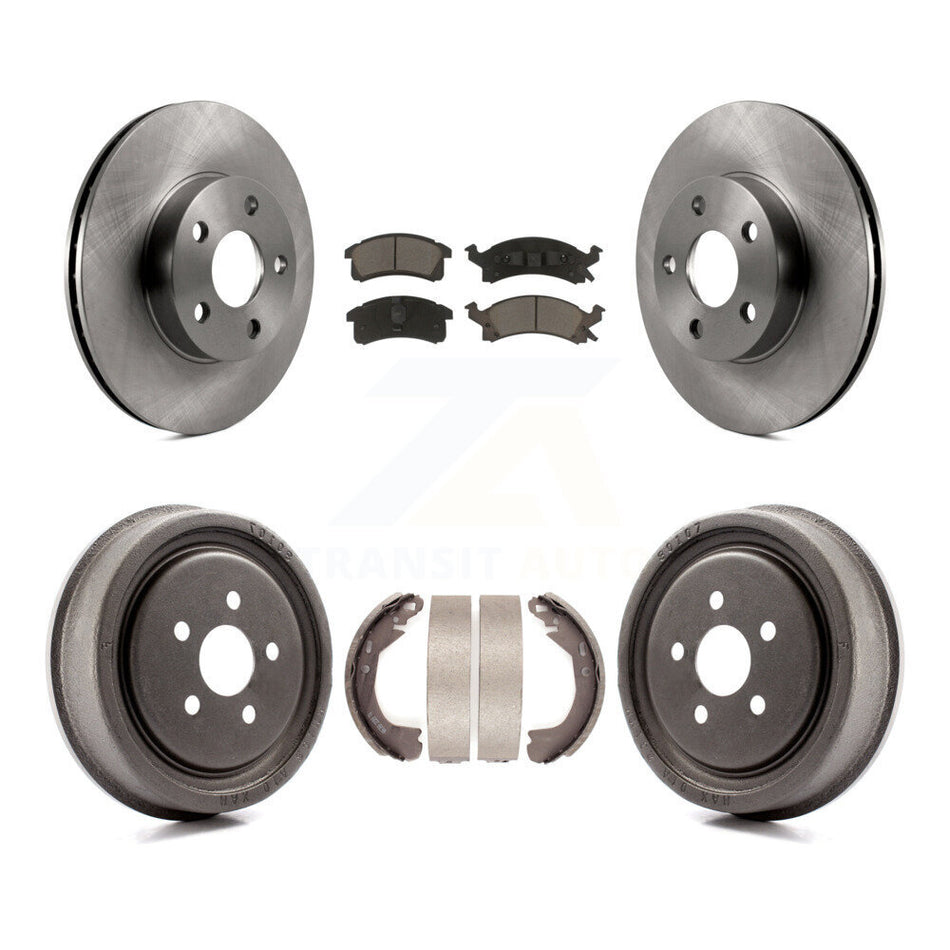 Front Rear Disc Brake Rotors Ceramic Pads And Drum Kit For 2003 Chevrolet Cavalier With 225mm x 45mm Size K8C-103075