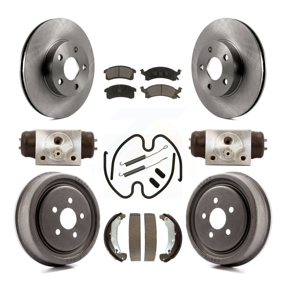 Front Rear Disc Brake Rotors Ceramic Pads And Drum Kit (9Pc) For 2003-2005 Chevrolet Cavalier Pontiac Sunfire K8C-103077