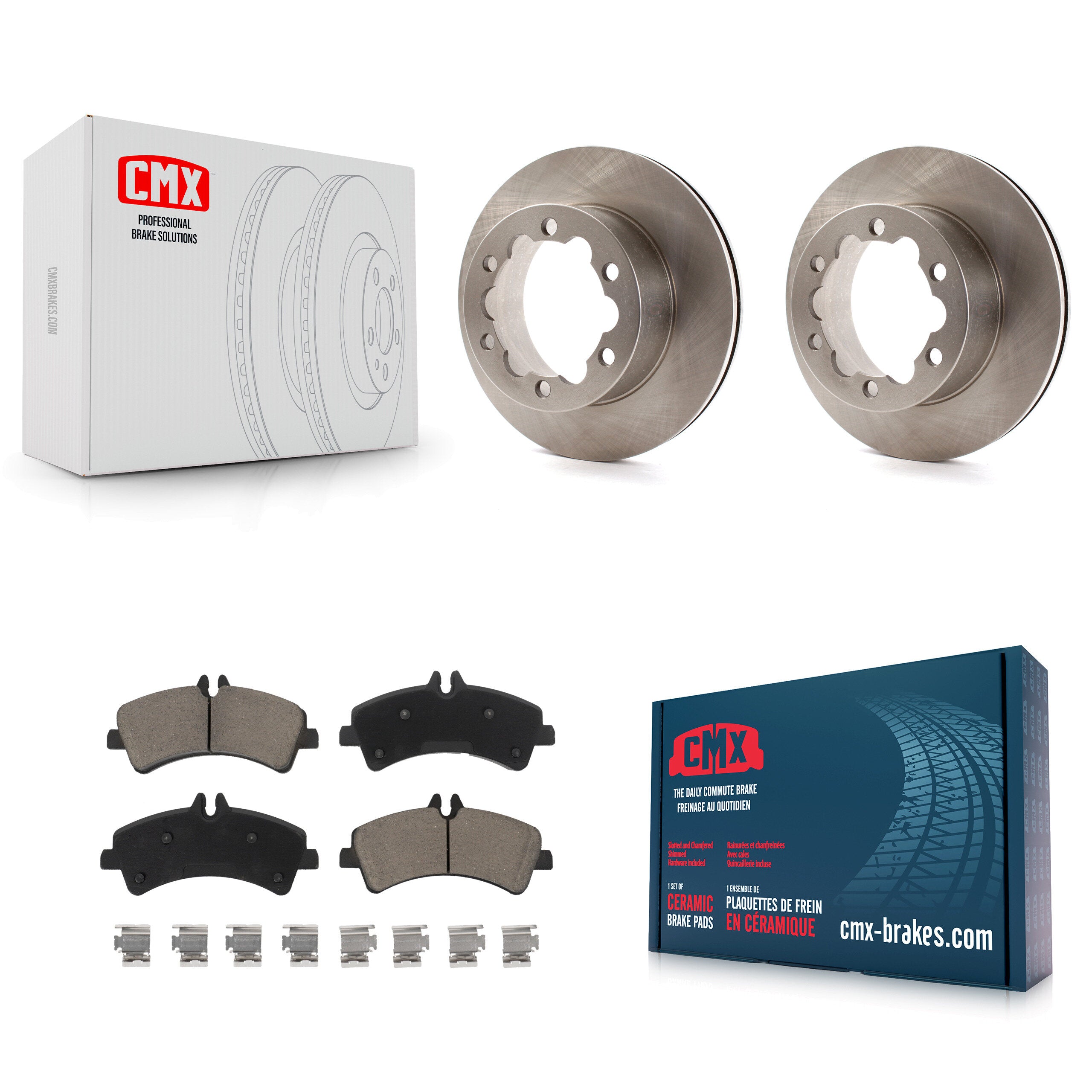 Rear Disc Brake Rotors Ceramic Pad Kit For Sprinter 3500 Mercedes-Benz Dodge Freightliner K8C-103099