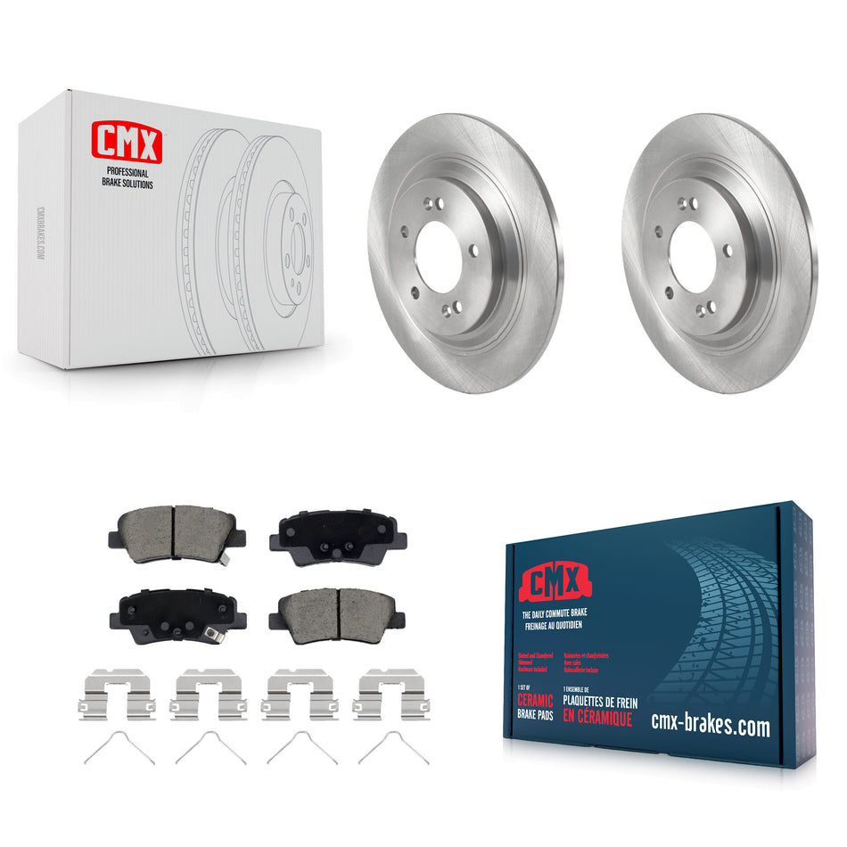 Rear Disc Brake Rotors And Ceramic Pads Kit For Kia Cadenza With Electric Parking K8C-103103