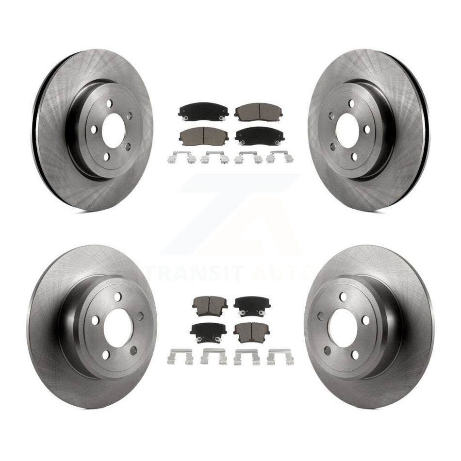 Front Rear Disc Brake Rotors And Ceramic Pads Kit For 2015-2018 Dodge Charger RWD with 3.6L With 345mm Diameter Rotor K8C-103117