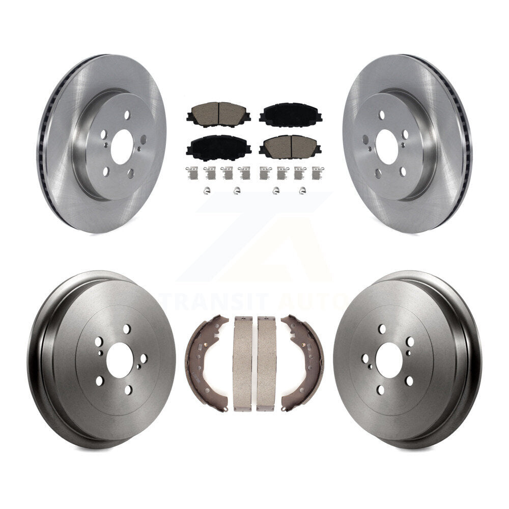Front Rear Disc Brake Rotors Ceramic Pads And Drum Kit For 2019 Toyota Corolla 2.0L K8C-103147