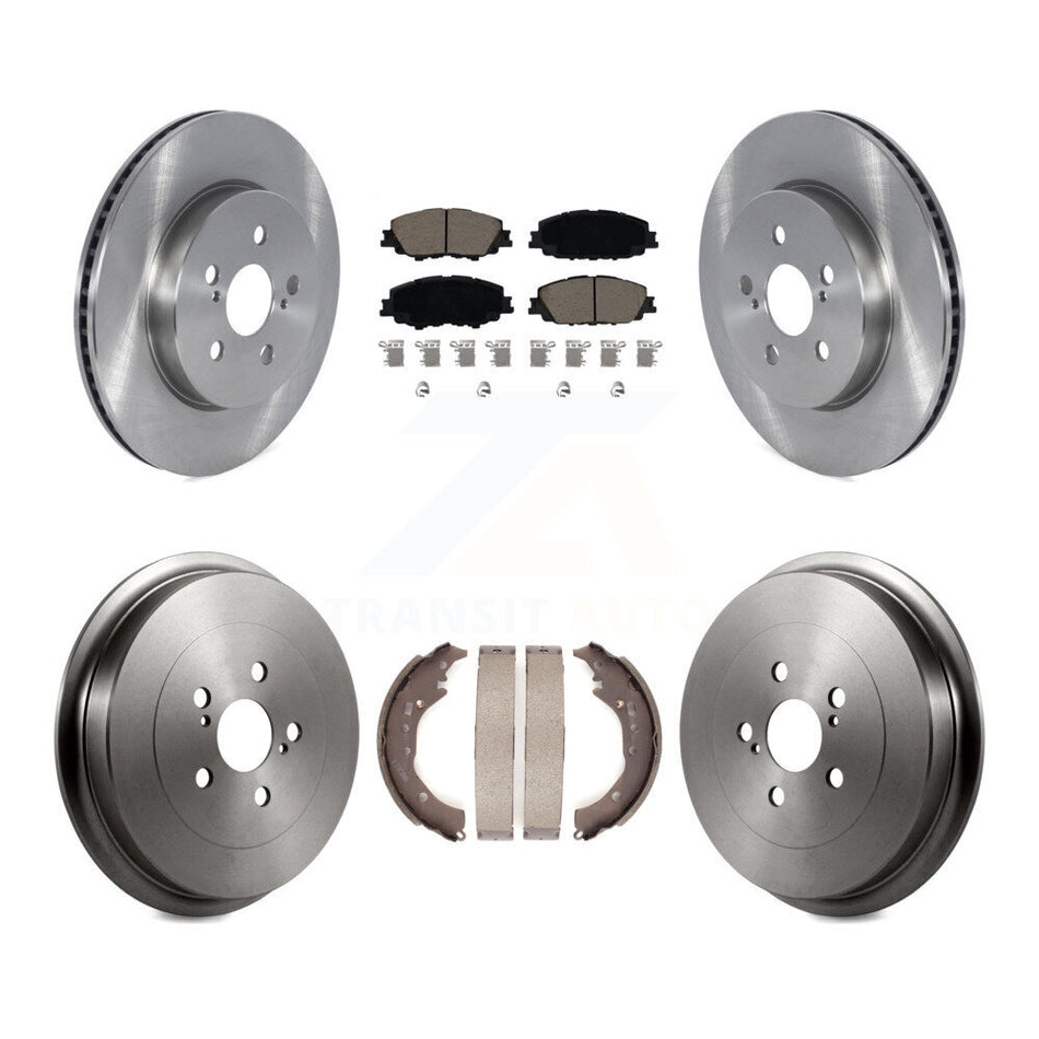 Front Rear Disc Brake Rotors Ceramic Pads And Drum Kit For 2019 Toyota Corolla 2.0L K8C-103147