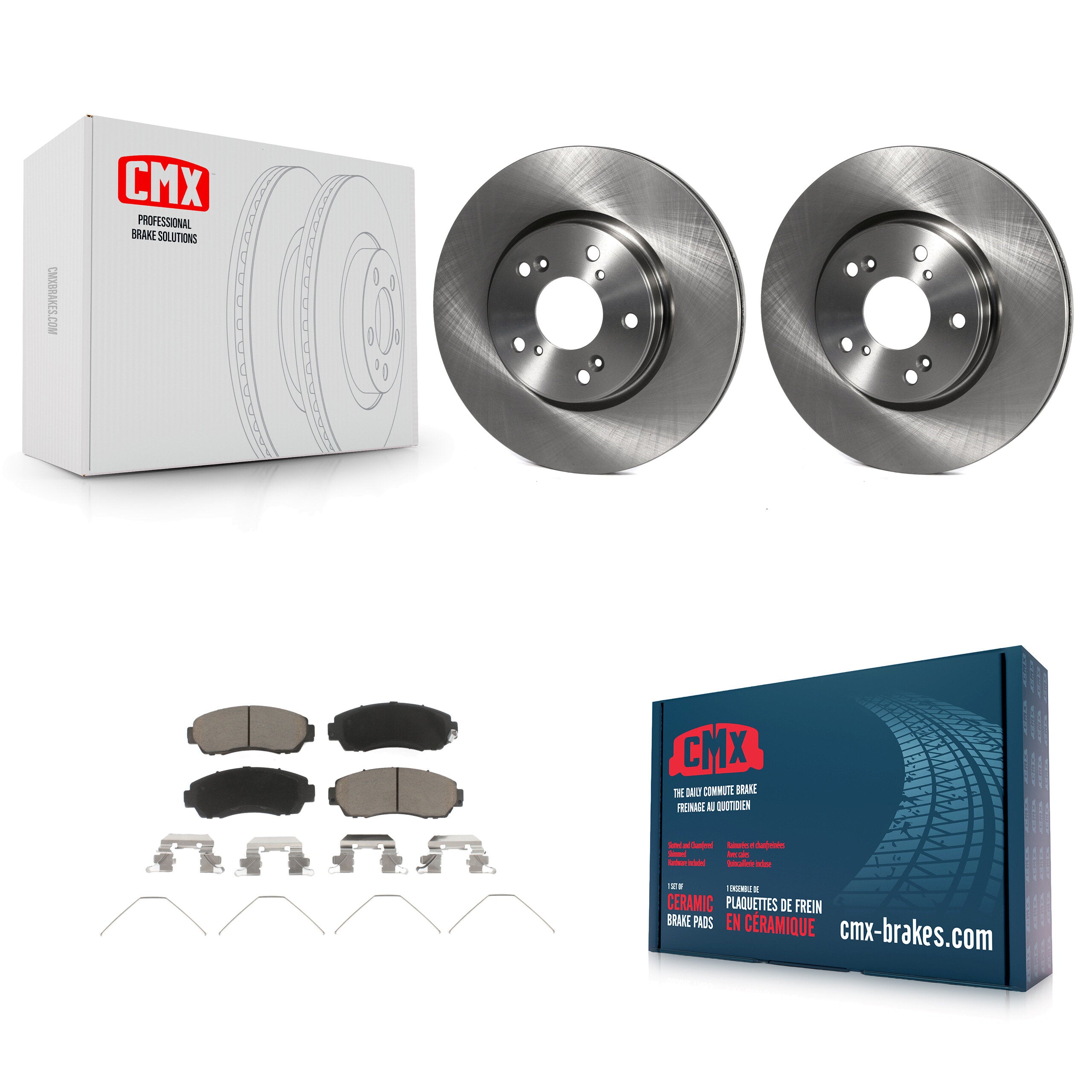 Front Disc Brake Rotors And Ceramic Pads Kit For Honda CR-V K8C-103162