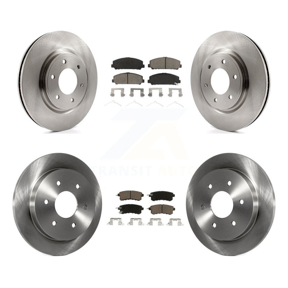 Front Rear Disc Brake Rotors Ceramic Pad Kit For 2017-2019 Nissan Armada With Solid Rotor K8C-103175
