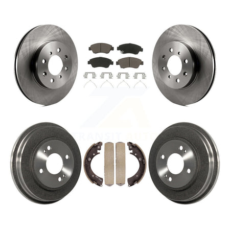Front Rear Disc Brake Rotors Ceramic Pads And Drum Kit For Honda Civic With 4 Lug Wheels K8C-103209