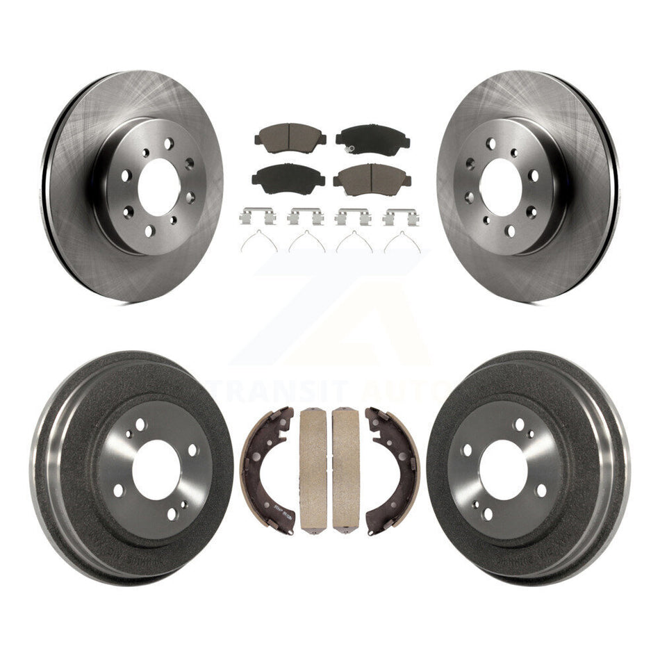 Front Rear Disc Brake Rotors Ceramic Pads And Drum Kit For Honda Civic With 4 Lug Wheels K8C-103209
