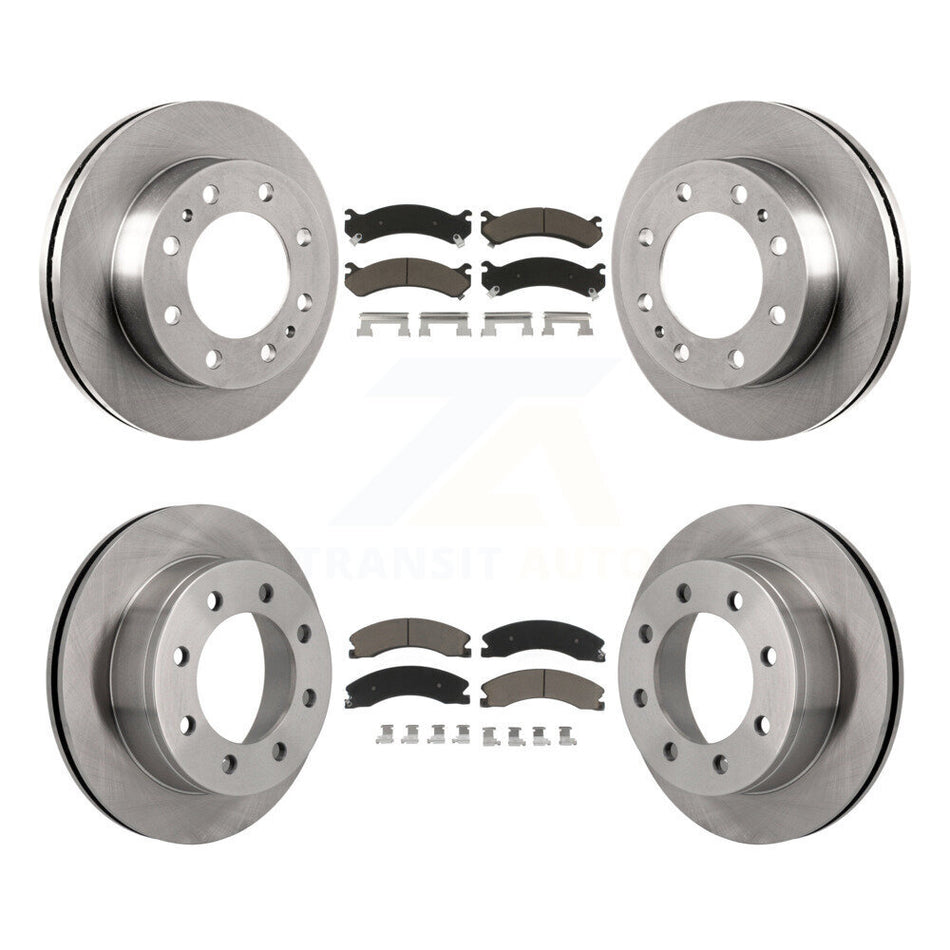 Front Rear Brake Rotors & Ceramic Pad Kit For Chevrolet Express 4500 3.20" Overall Height K8C-103237