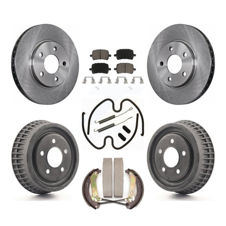 Front Rear Brake Rotor Ceramic Pad & Drum Kit (7Pc) For Chevrolet Malibu Disc rear brakes K8C-103255