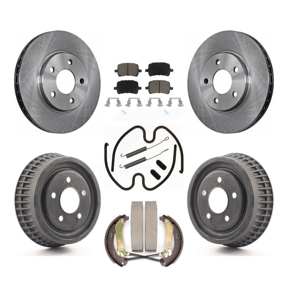 Front Rear Brake Rotor Ceramic Pad & Drum Kit (7Pc) For Chevrolet Malibu Disc rear brakes K8C-103255
