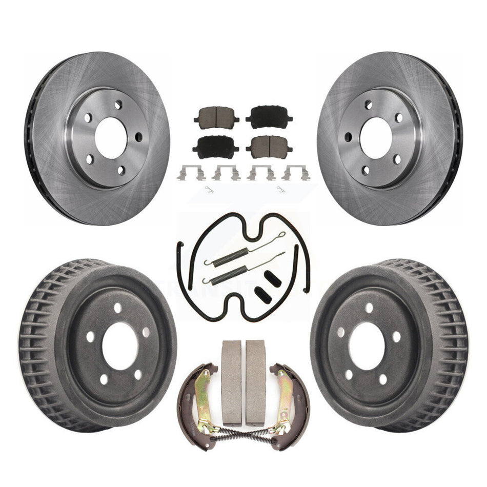 Front Rear Brake Rotor Ceramic Pad & Drum Kit (7Pc) For Chevrolet Malibu Disc rear brakes K8C-103255