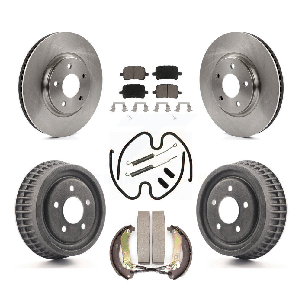 Front Rear Brake Rotor Ceramic Pad & Drum Kit (7Pc) For Chevrolet Malibu Disc rear brakes K8C-103256