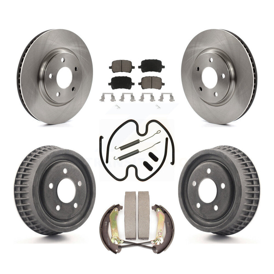Front Rear Brake Rotor Ceramic Pad & Drum Kit (7Pc) For Chevrolet Malibu Disc rear brakes K8C-103256