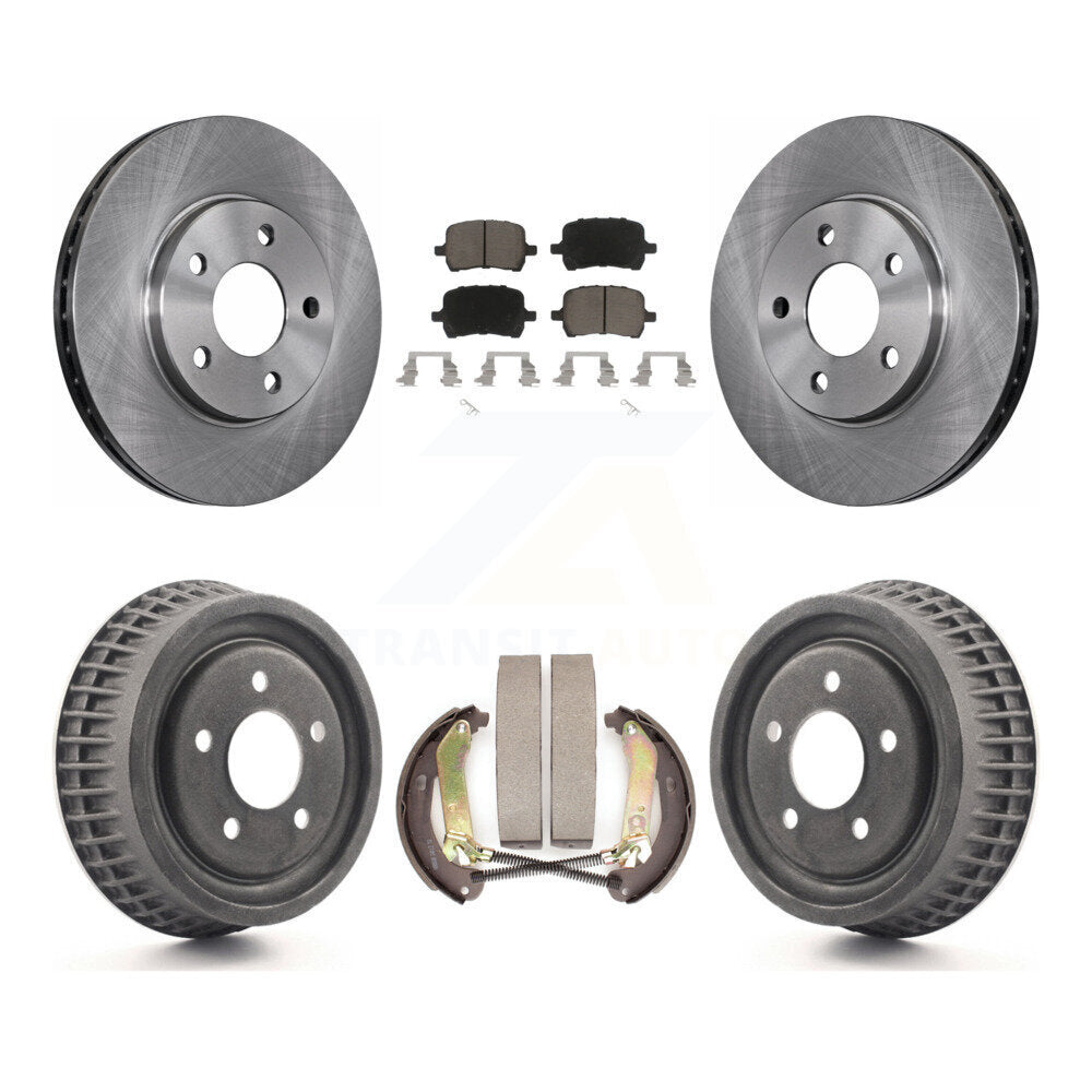 Front Rear Brake Rotors Ceramic Pad & Drum Kit For 2004 Chevrolet Malibu Disc rear brakes K8C-103262