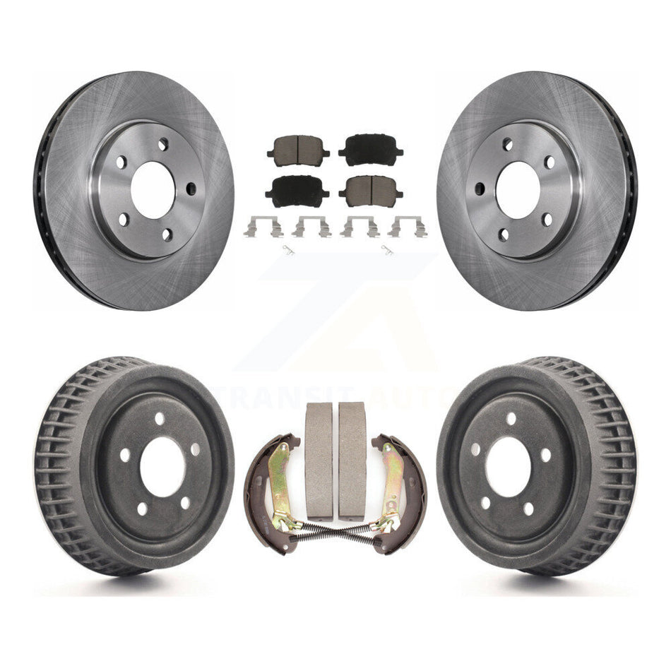Front Rear Brake Rotors Ceramic Pad & Drum Kit For 2004 Chevrolet Malibu Disc rear brakes K8C-103262