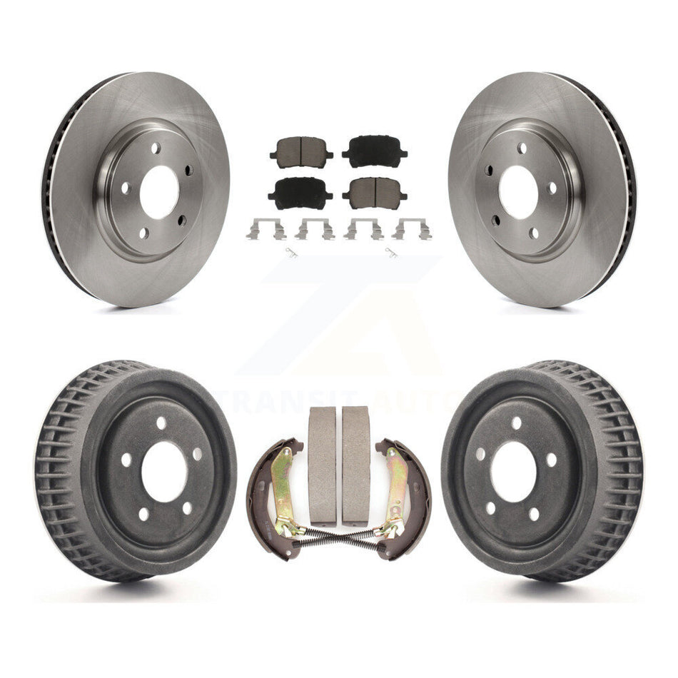 Front Rear Brake Rotors Ceramic Pad & Drum Kit For 2004 Chevrolet Malibu Disc rear brakes K8C-103263