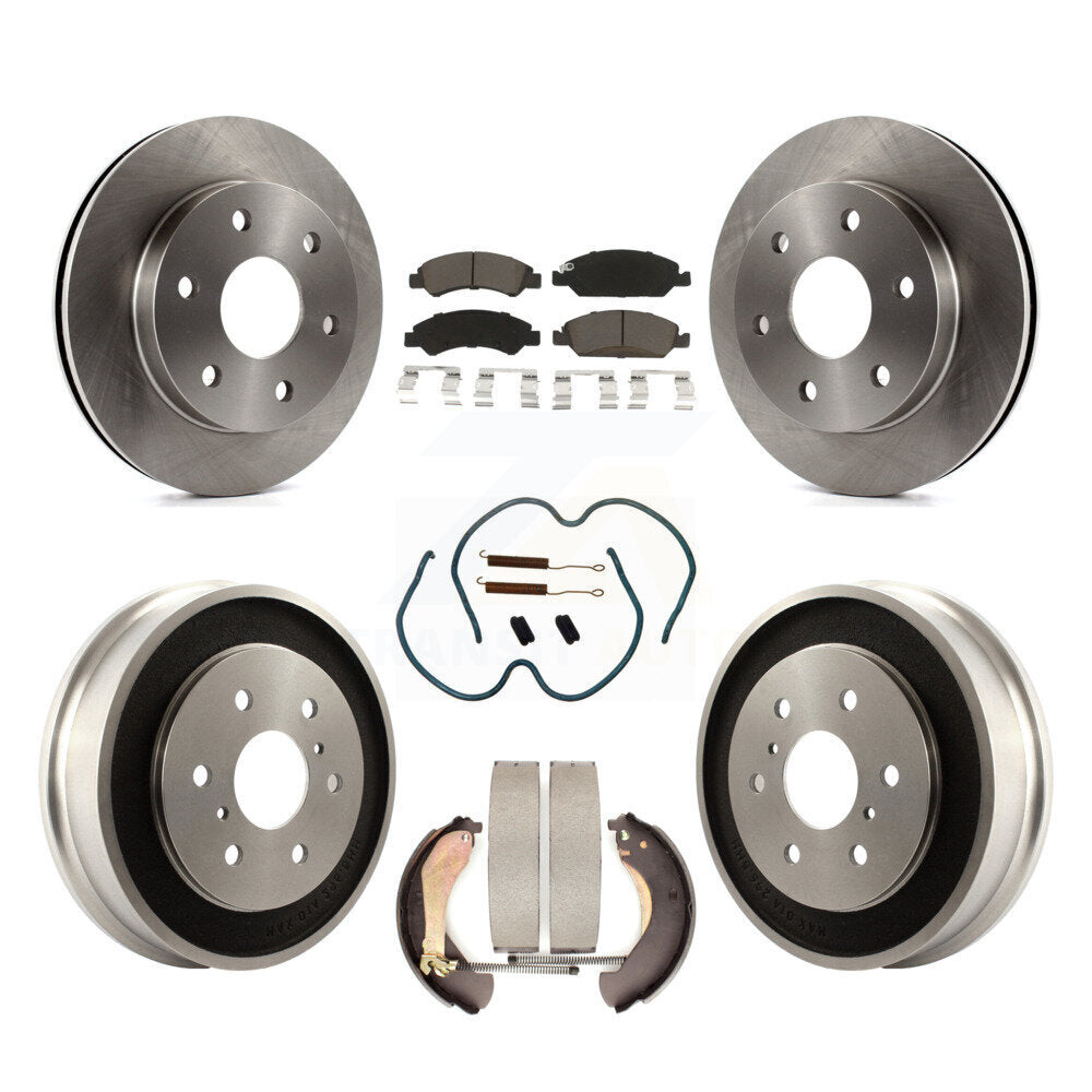 Front Rear Brake Rotor Ceramic Pad Drum Kit (7Pc) For 07 GMC Sierra 1500 Disc rear brakes K8C-103319