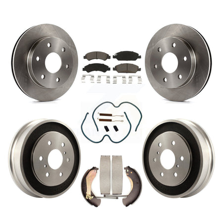 Front Rear Brake Rotor Ceramic Pad Drum Kit (7Pc) For 07 GMC Sierra 1500 Disc rear brakes K8C-103319