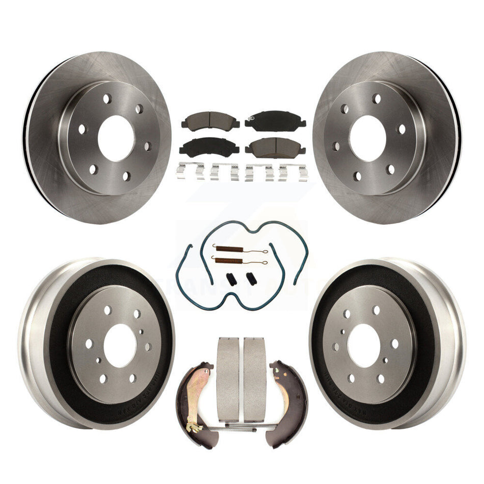 Front Rear Brake Rotor Ceramic Pad Drum Kit (7Pc) For 07 GMC Sierra 1500 Disc rear brakes K8C-103319