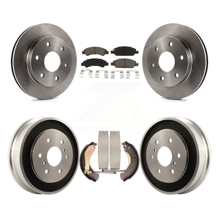 Front Rear Brake Rotor Ceramic Pad And Drum Kit For 2007 GMC Sierra 1500 Disc rear brakes K8C-103324