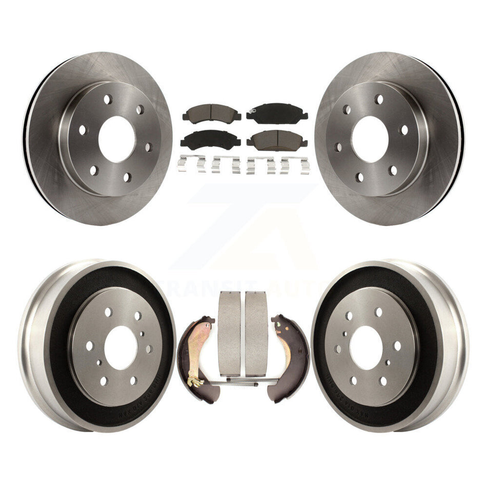 Front Rear Brake Rotor Ceramic Pad And Drum Kit For 2007 GMC Sierra 1500 Disc rear brakes K8C-103324