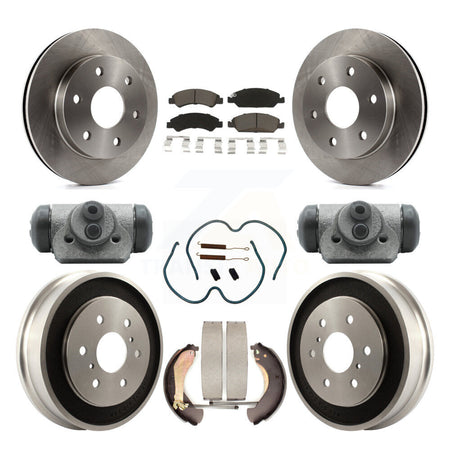 Front Rear Brake Rotor Ceramic Pad Drum Kit (9Pc) For 07 GMC Sierra 1500 With 6400 Lb GVW K8C-103329