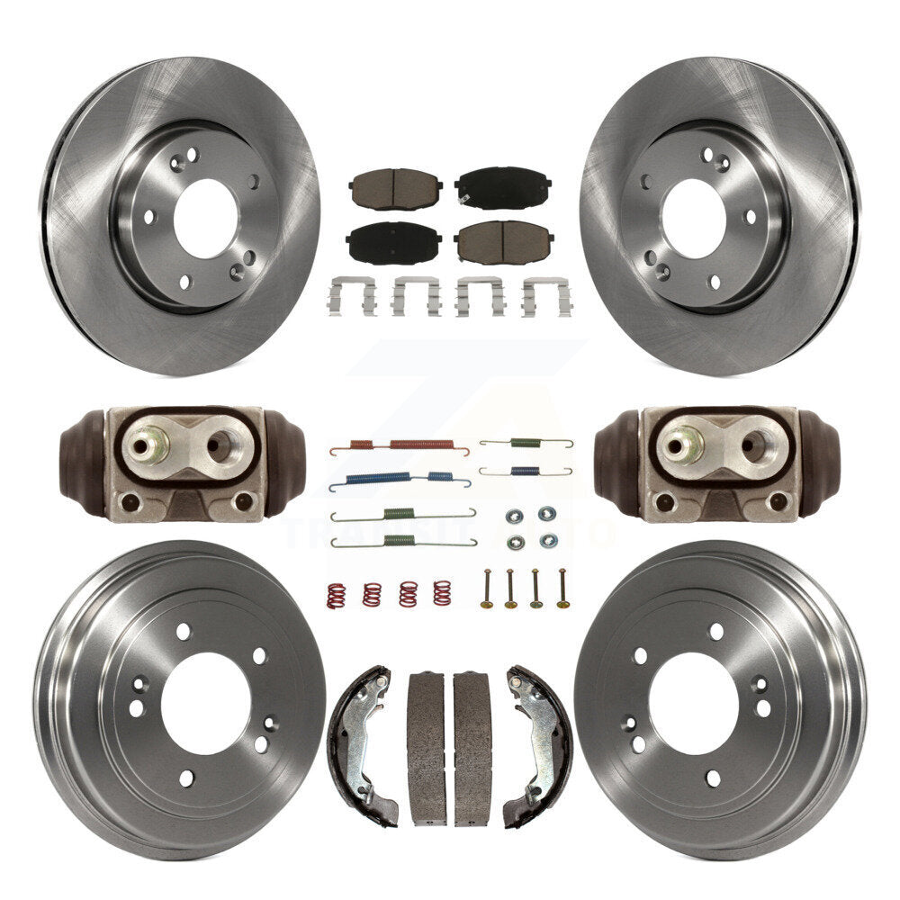 Front Rear Disc Brake Rotors Ceramic Pads And Drum Kit (9Pc) For Hyundai Elantra K8C-103330