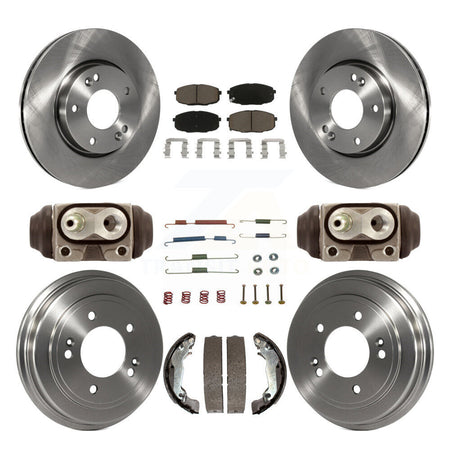 Front Rear Disc Brake Rotors Ceramic Pads And Drum Kit (9Pc) For Hyundai Elantra K8C-103330