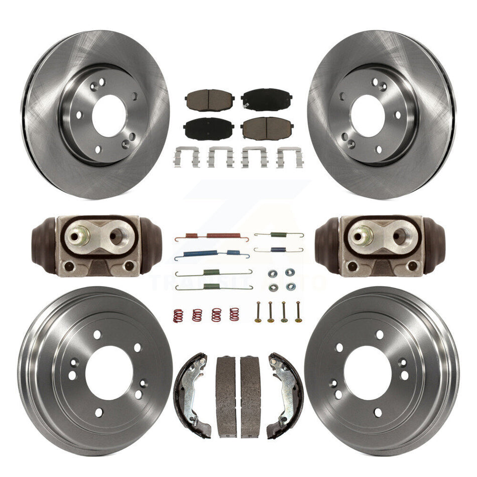 Front Rear Disc Brake Rotors Ceramic Pads And Drum Kit (9Pc) For Hyundai Elantra K8C-103330