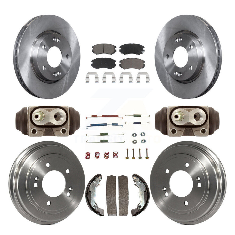 Front Rear Disc Brake Rotors Ceramic Pads And Drum Kit (9Pc) For Hyundai Elantra K8C-103331