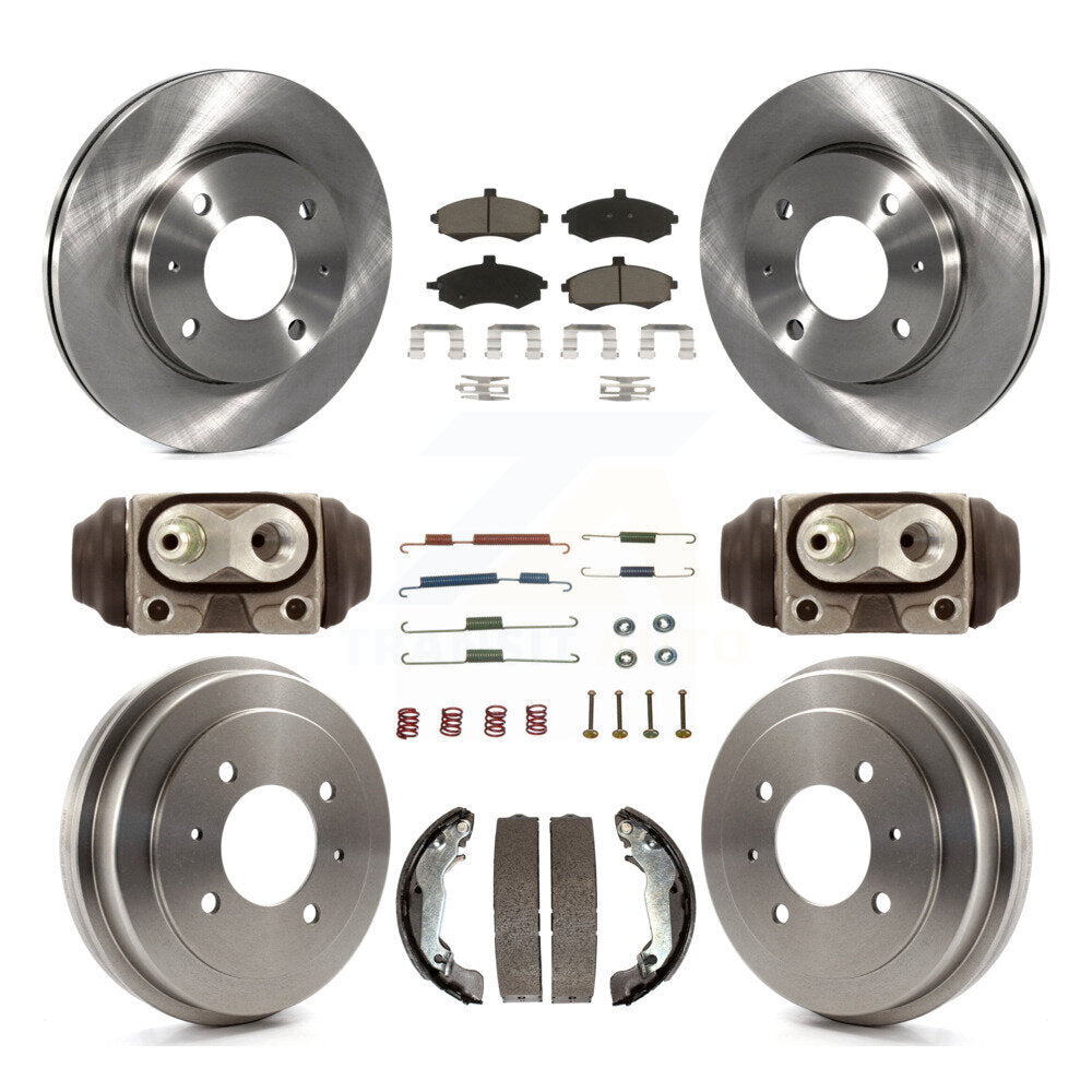 Front Rear Brake Rotors Ceramic Pad & Drum Kit (9Pc) For Hyundai Elantra rear brakes K8C-103332