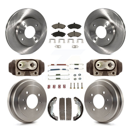 Front Rear Brake Rotors Ceramic Pad & Drum Kit (9Pc) For Hyundai Elantra rear brakes K8C-103332