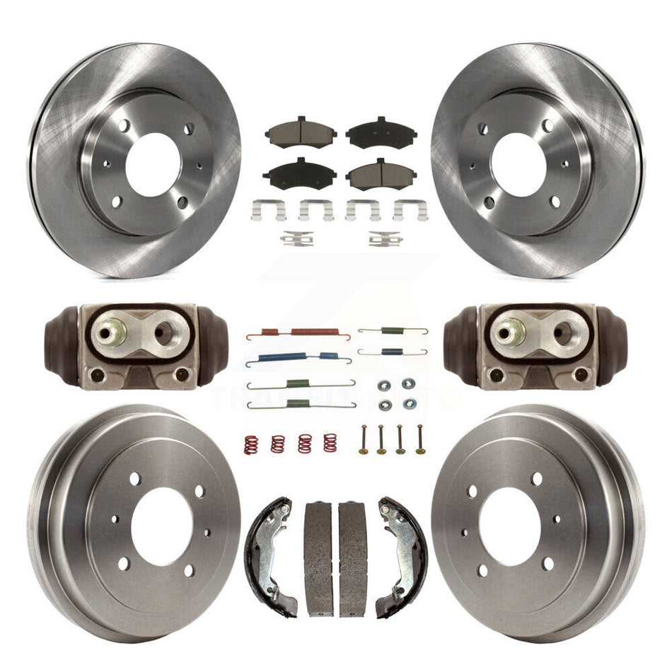 Front Rear Brake Rotors Ceramic Pad & Drum Kit (9Pc) For Hyundai Elantra rear brakes K8C-103332