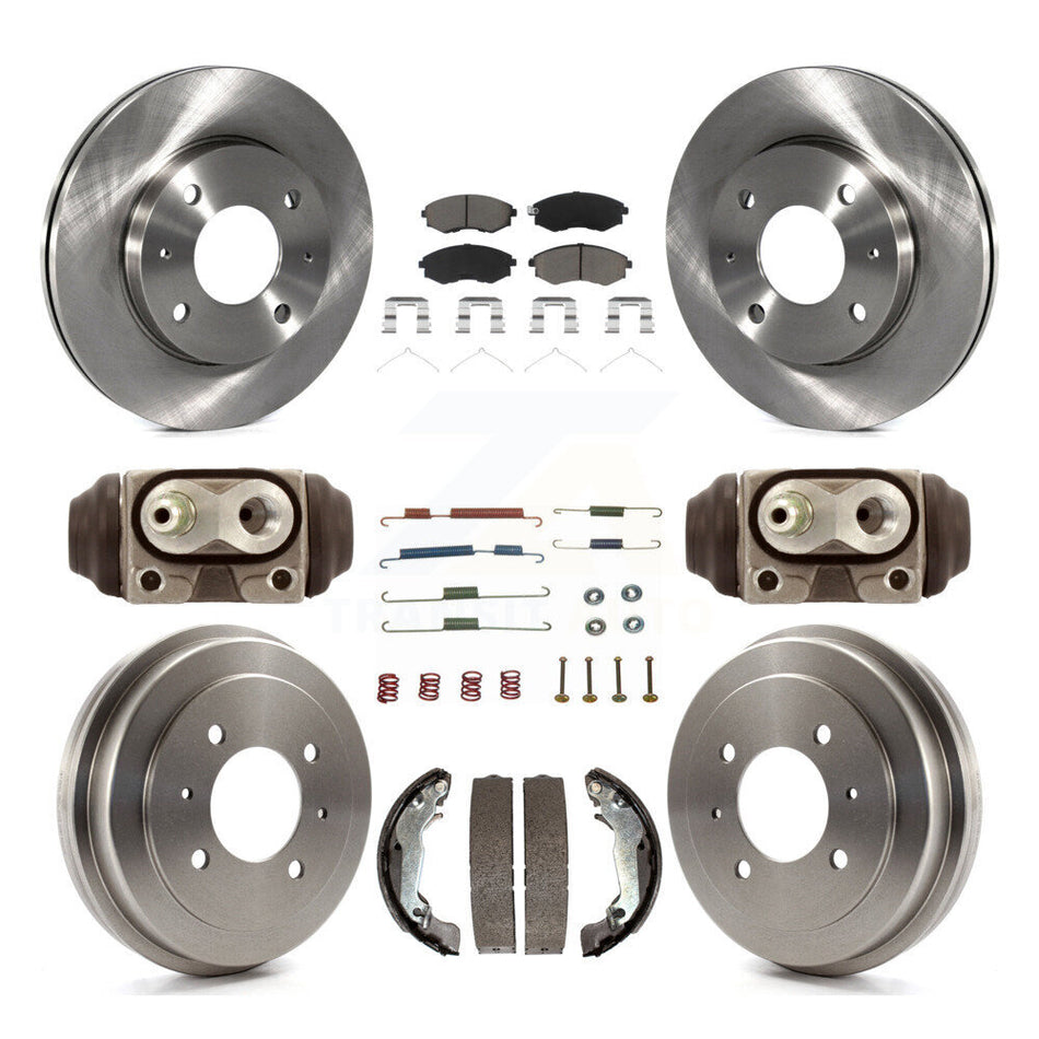 Front Rear Brake Rotors Ceramic Pad & Drum Kit (9Pc) For Hyundai Elantra rear brakes K8C-103333