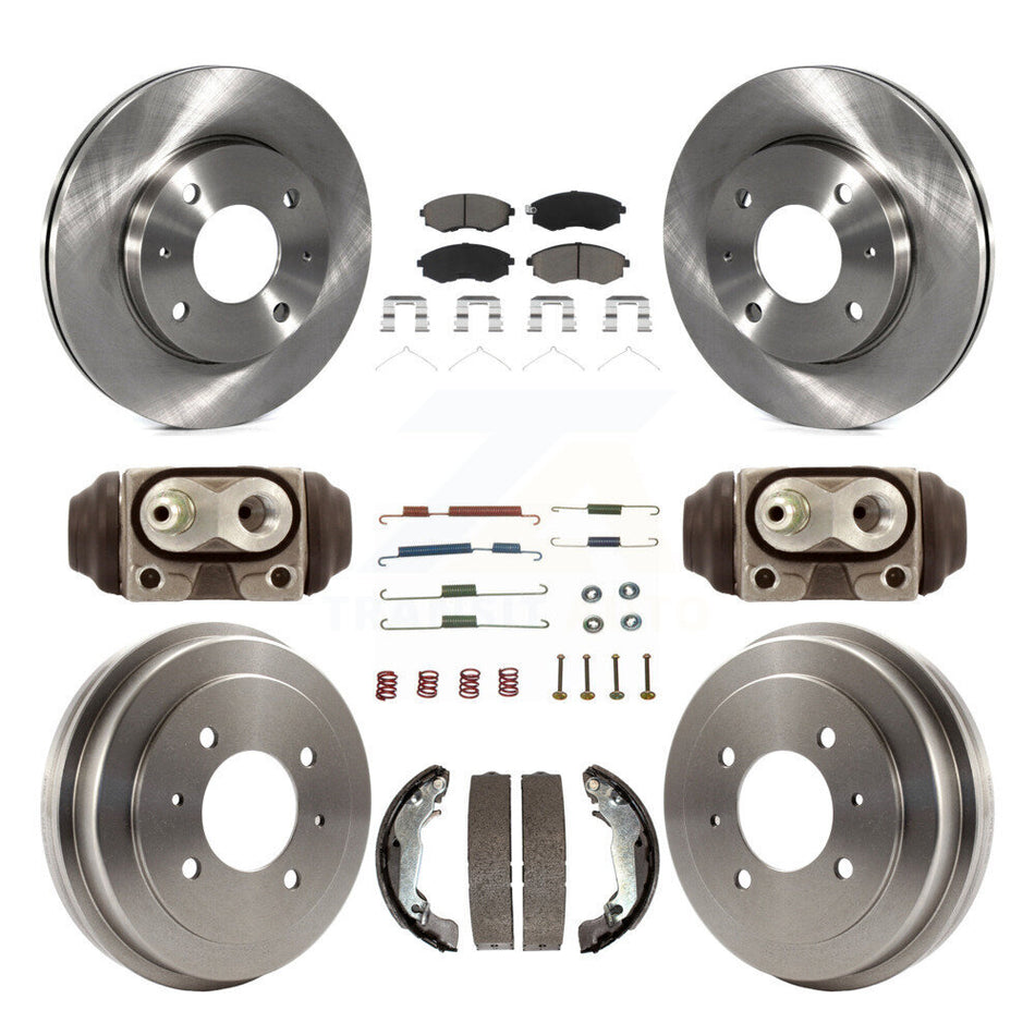 Front Rear Brake Rotors Ceramic Pad & Drum Kit (9Pc) For Hyundai Elantra rear brakes K8C-103333