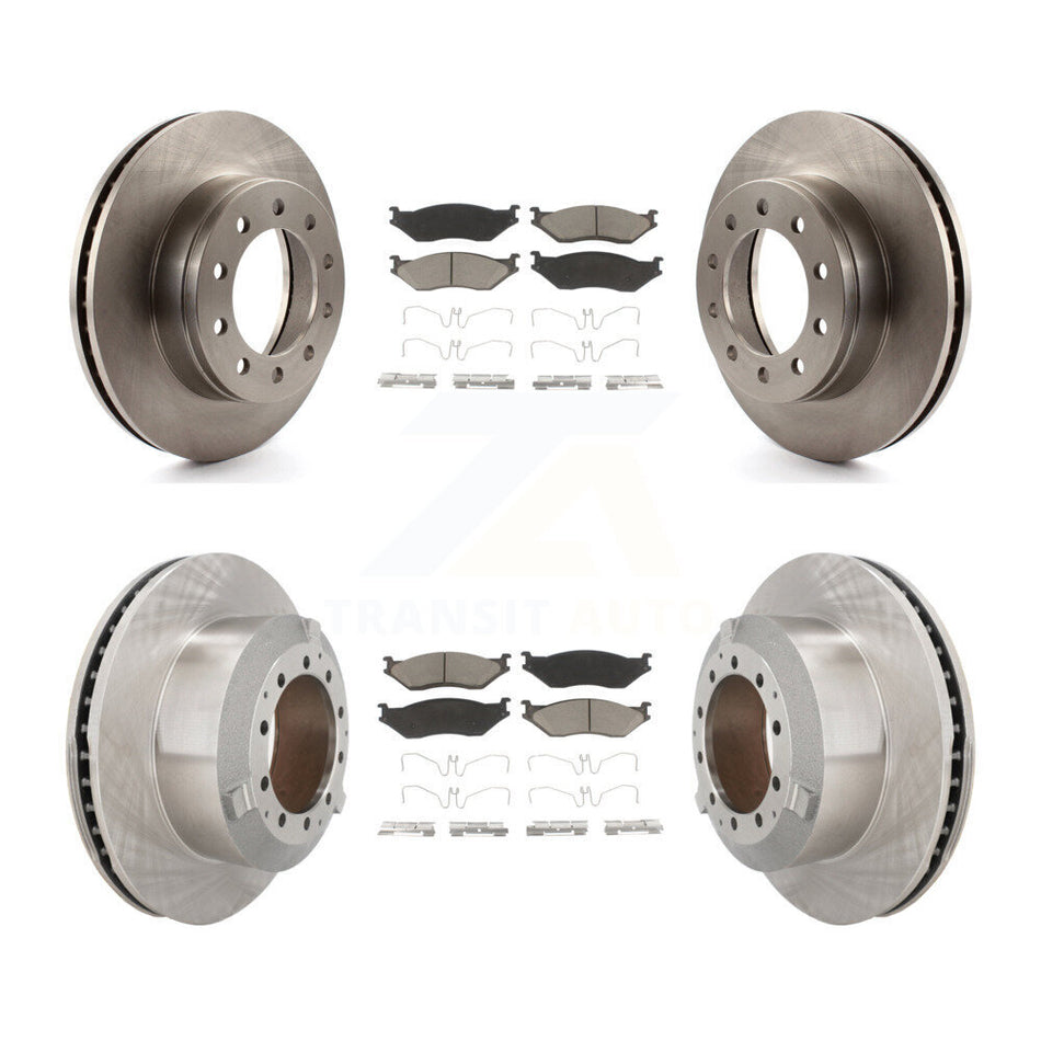 Front Rear Disc Brake Rotor Ceramic Pad Kit For Ford F-450 Super Duty F-550 International K8C-103337