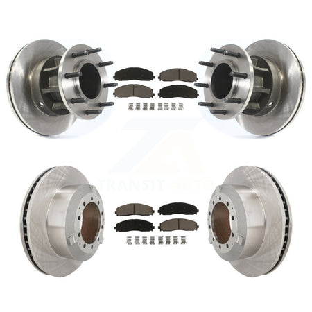 Front Rear Brake Rotor & Ceramic Pad Kit For Ford F-350 Super Duty Cab Chassis with RWD K8C-103359