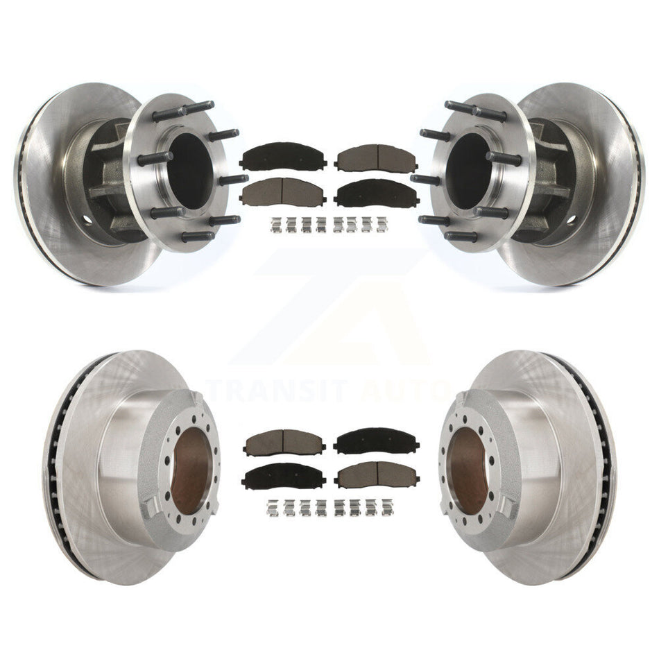Front Rear Brake Rotor & Ceramic Pad Kit For Ford F-350 Super Duty Cab Chassis with RWD K8C-103359