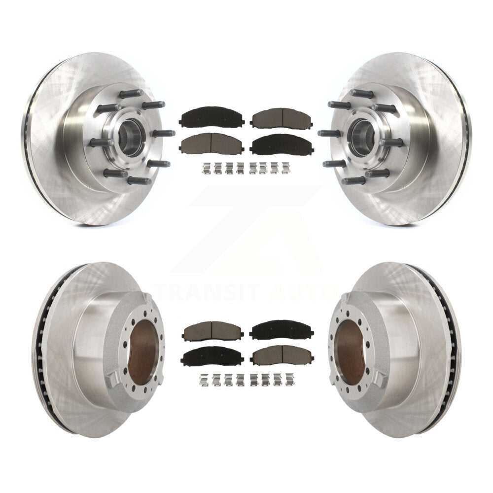 Front Rear Brake Rotors Ceramic Pad Kit For Ford F-350 Super Duty With Single Wheels K8C-103360