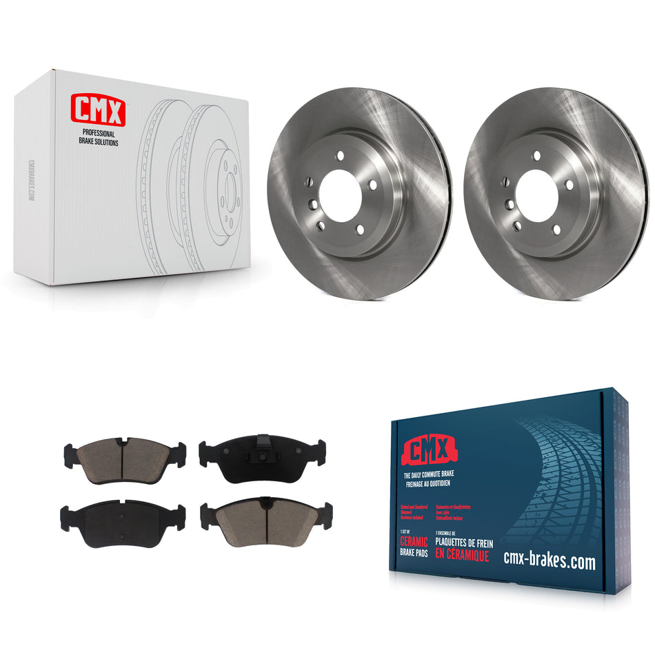 Front Brake Rotors Ceramic Pad Kit For 2001-2005 BMW 320i With 325mm Diameter Rotor K8C-103371