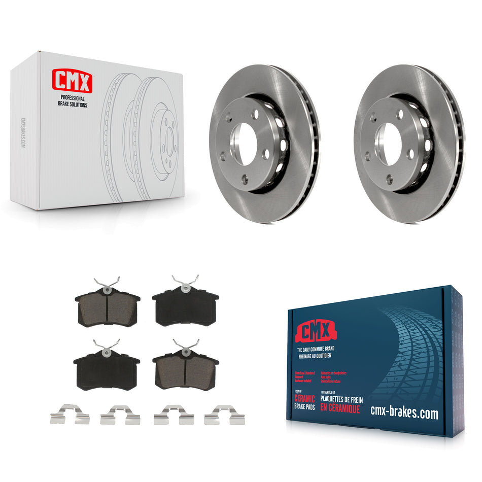 Rear Disc Brake Rotor And Ceramic Pad Kit For 2002 Audi S4 With 256mm Diameter K8C-103385