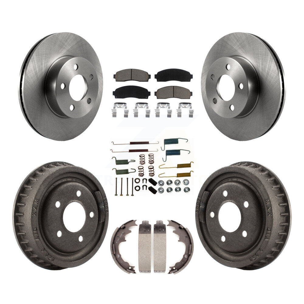 Front Rear Brake Rotor Ceramic Pad & Drum Kit (7Pc) For Mazda B4000 With 9" Diameter K8C-103388