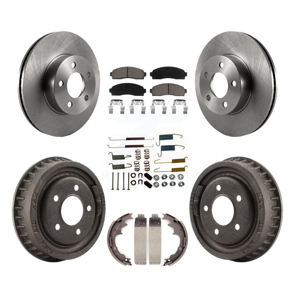 Front Rear Brake Rotor Ceramic Pad & Drum Kit (7Pc) For Mazda B4000 With 9" Diameter K8C-103388