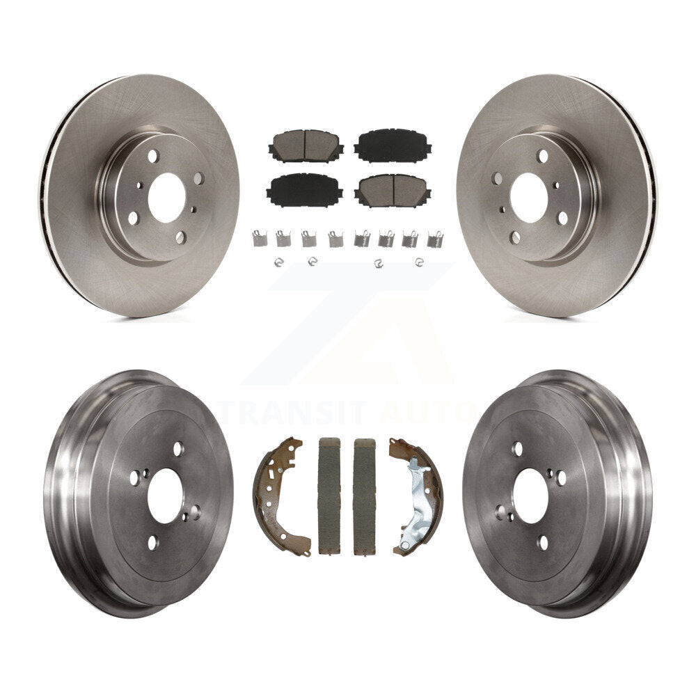Front Rear Brake Rotor Ceramic Pad & Drum Kit For 2015-2018 Toyota Yaris Disc rear brakes K8C-103390