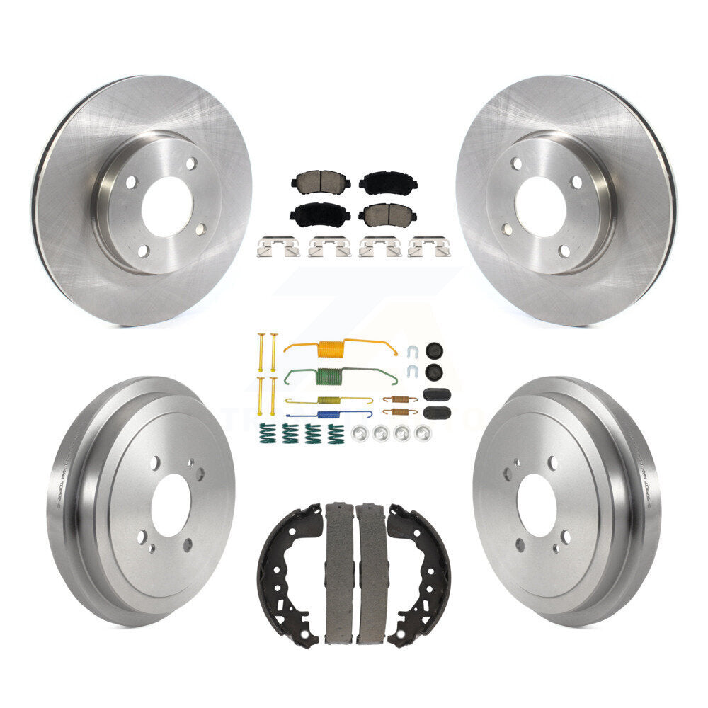 Front Rear Disc Brake Rotors Ceramic Pads And Drum Kit (7Pc) For Nissan Kicks Versa K8C-103394