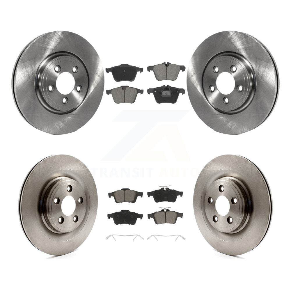 Front Rear Brake Rotor Ceramic Pad Kit For 2010 Jaguar XF With 326mm Diameter K8C-103408
