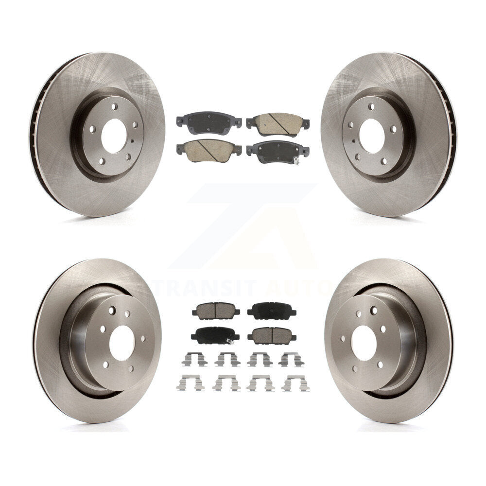 Front Rear Brake Rotors & Ceramic Pad Kit For INFINITI G35 Q60 With Single Piston Caliper K8C-103418